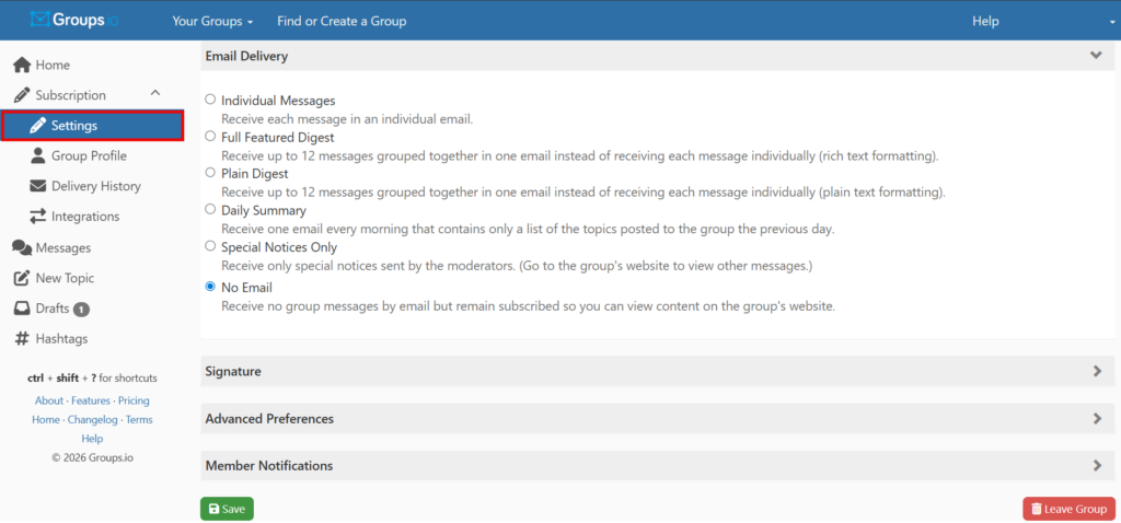 group settings